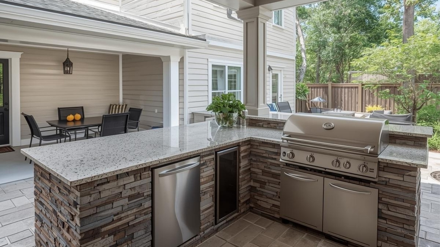 dekton vs porcelain vs granite outdoors New Orleans, LA